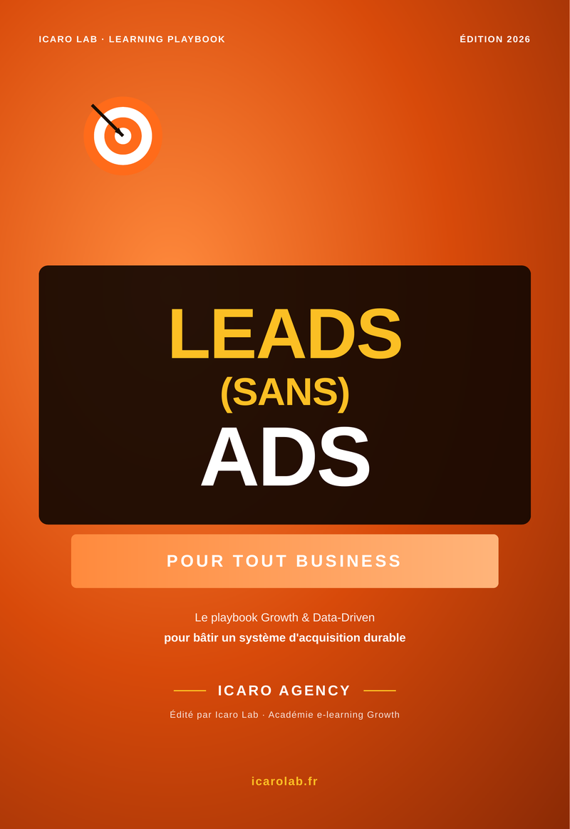 Couverture du guide Leads Sans Ads par Icaro Lab