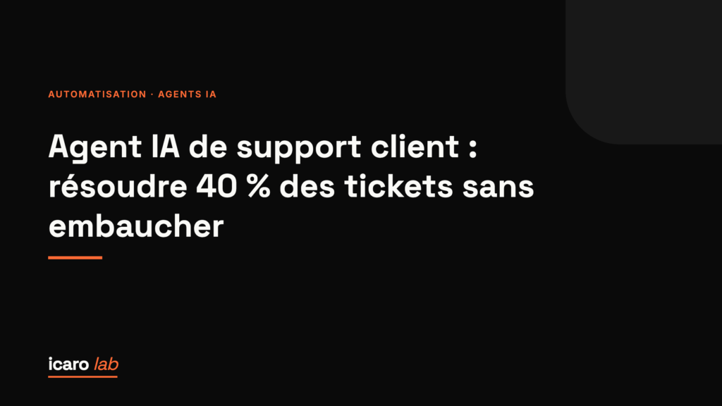 Agent IA de support client : résoudre 40 % des tickets sans embaucher — couverture