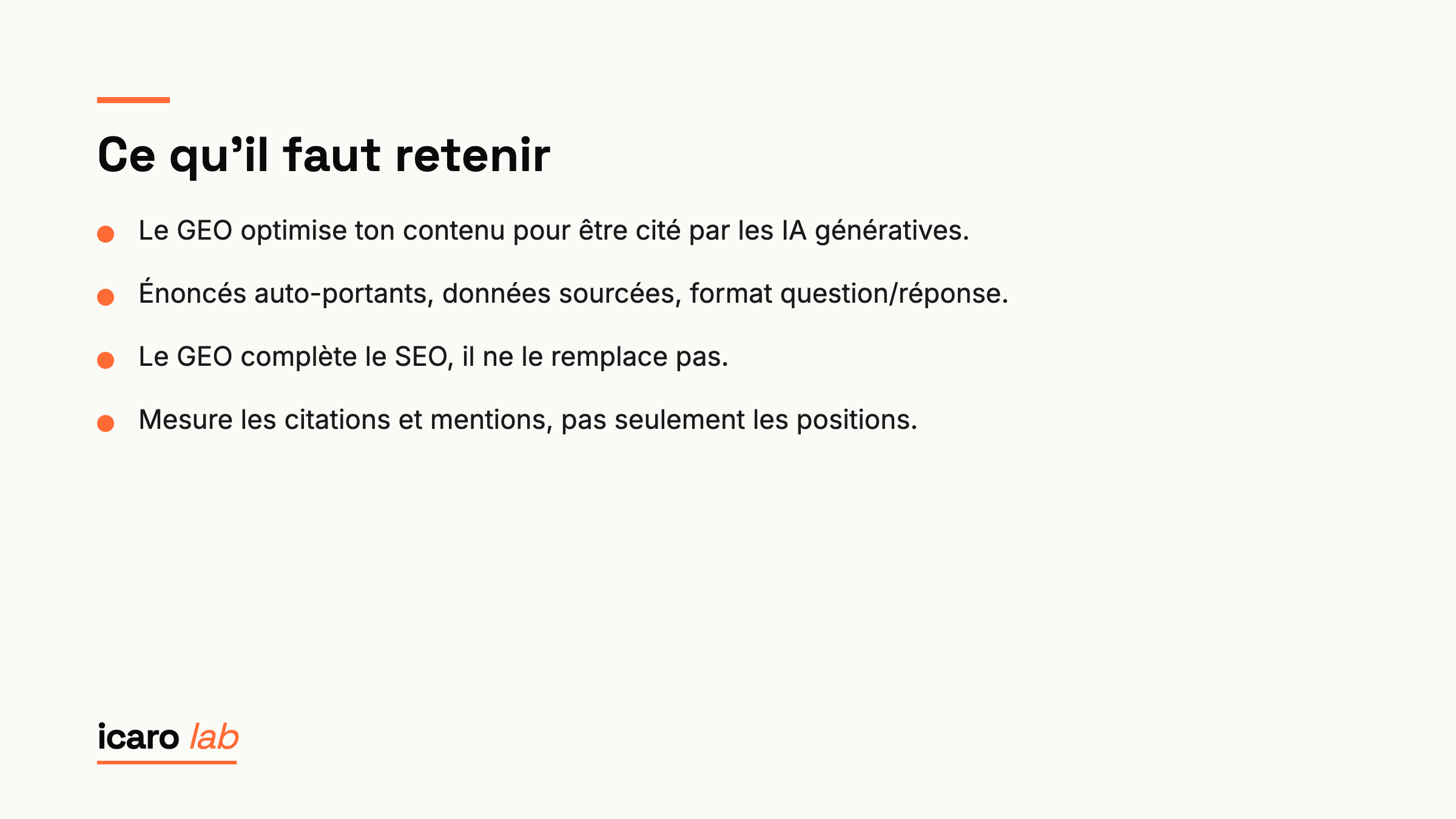 Points clés : GEO : être cité par ChatGPT et Perplexity