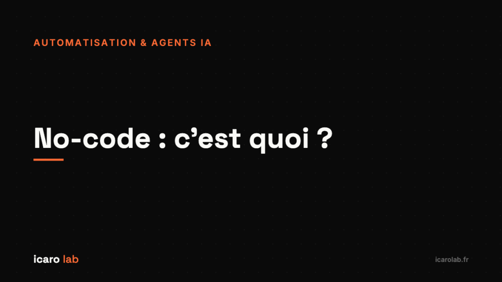 No-code c’est quoi, définition — Icaro Lab